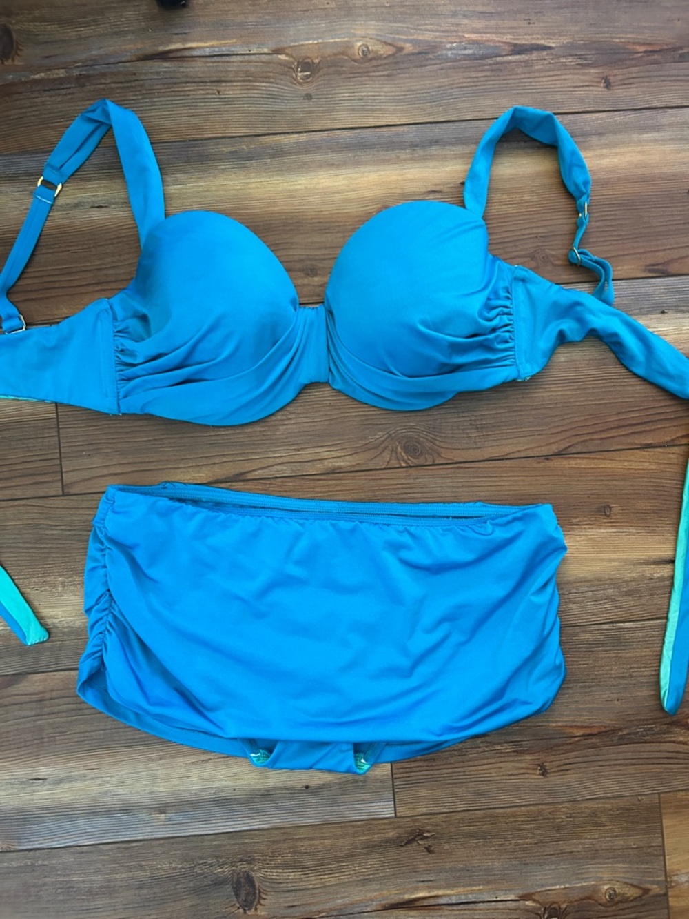 Women's Bright Blue Bikini Set - Supportive Underwire Top & sarong style Bottom